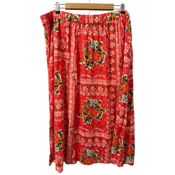 Lauren Conrad Sz XXL Floral Print Skirt Rayon & Linen Blend Elastic Waist Skirt - Picture 8 of 12